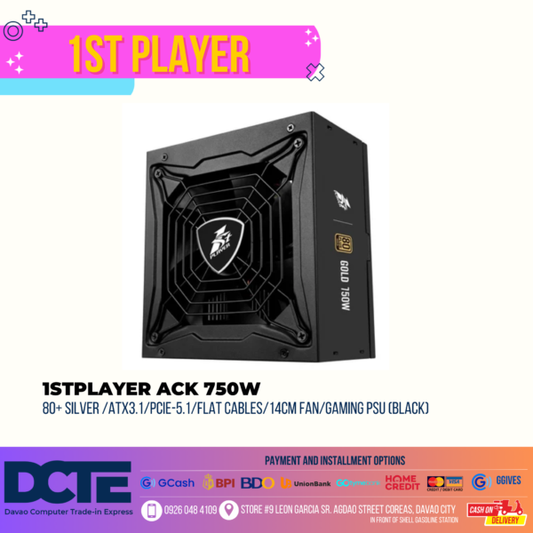 1STPLAYER NGDP 750W 80+ GOLD ATX3.1/PCIE-5.1/FULL-MODULAR GAMING PSU (BLACK)