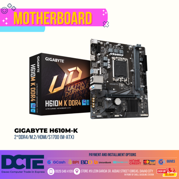 GIGABYTE H610M-K/2*DDR4/M.2/HDMI/S1700 (M-ATX)